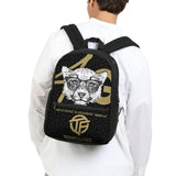 White & Gold Small Canvas Backpack