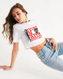 white red life Women's Cropped Tee