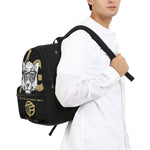 White & Gold Small Canvas Backpack